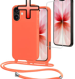 NoXx NoXx iPhone 17 Hoesje met Koord Met Screenprotector - Papaya