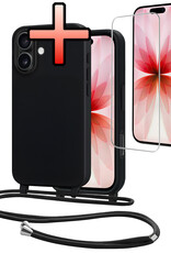 NoXx NoXx iPhone 17 Hoesje met Koord Met Screenprotector - Zwart