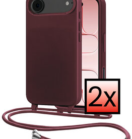 NoXx NoXx iPhone Air Hoesje met Koord - Aubergine - 2 PACK