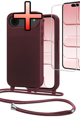 NoXx NoXx iPhone Air Hoesje met Koord Met Screenprotector - Aubergine