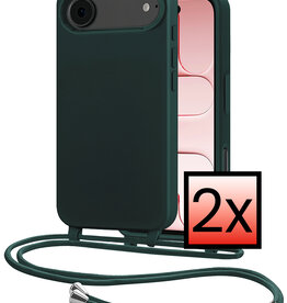NoXx NoXx iPhone Air Hoesje met Koord - Donkergroen - 2 PACK