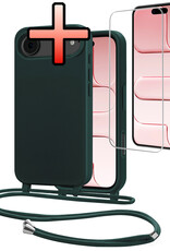 NoXx NoXx iPhone Air Hoesje met Koord Met Screenprotector - Donkergroen