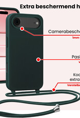 NoXx NoXx iPhone Air Hoesje met Koord Met Screenprotector - Donkergroen