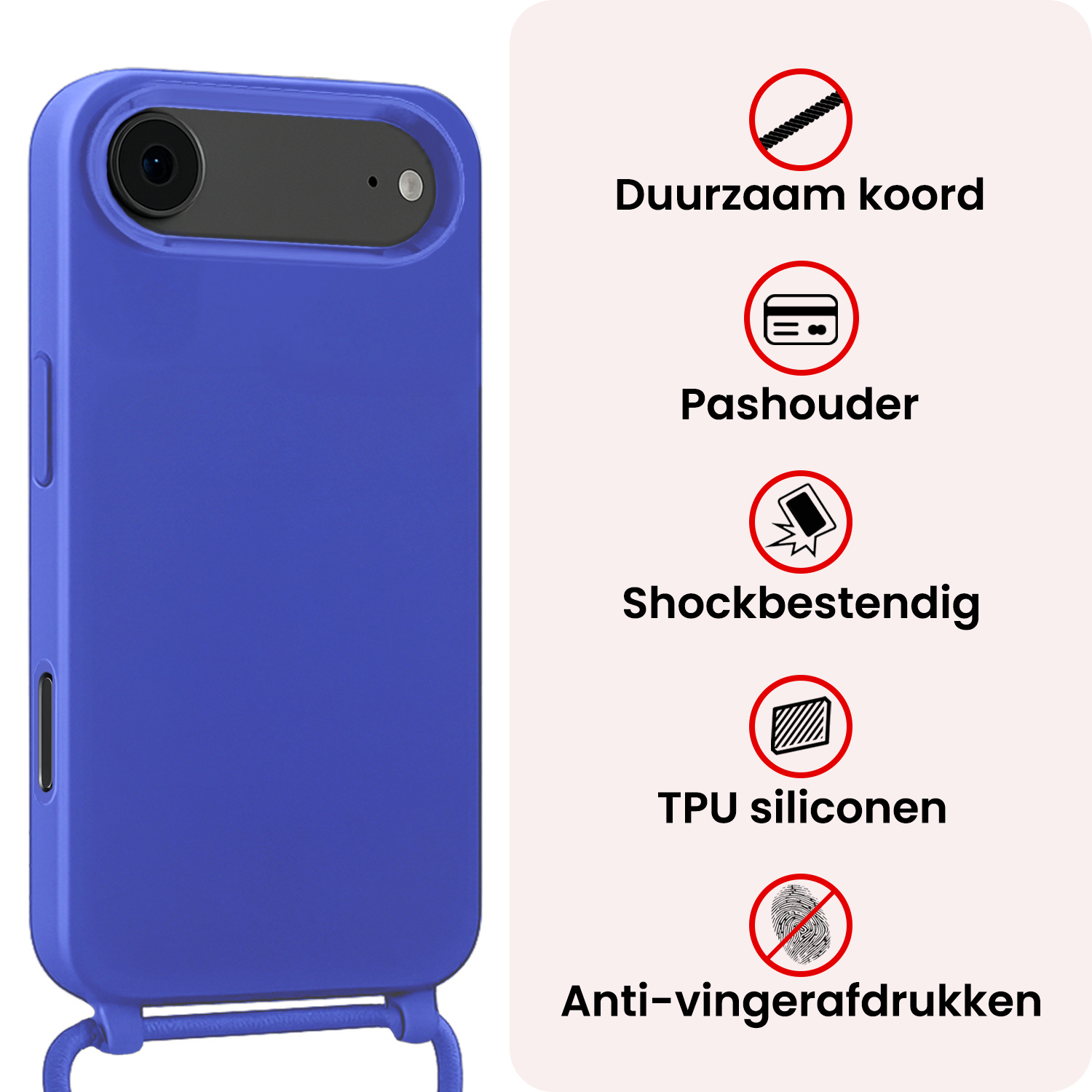NoXx NoXx iPhone Air Hoesje met Koord - Fel Blauw