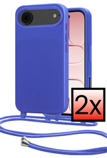 NoXx NoXx iPhone Air Hoesje met Koord - Fel Blauw - 2 PACK