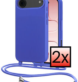 NoXx NoXx iPhone Air Hoesje met Koord - Fel Blauw - 2 PACK