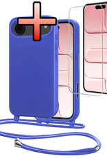 NoXx NoXx iPhone Air Hoesje met Koord Met Screenprotector - Fel Blauw