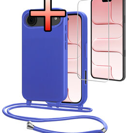 NoXx NoXx iPhone Air Hoesje met Koord Met Screenprotector - Fel Blauw