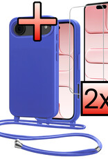 NoXx NoXx iPhone Air Hoesje met Koord Met 2x Screenprotector - Fel Blauw