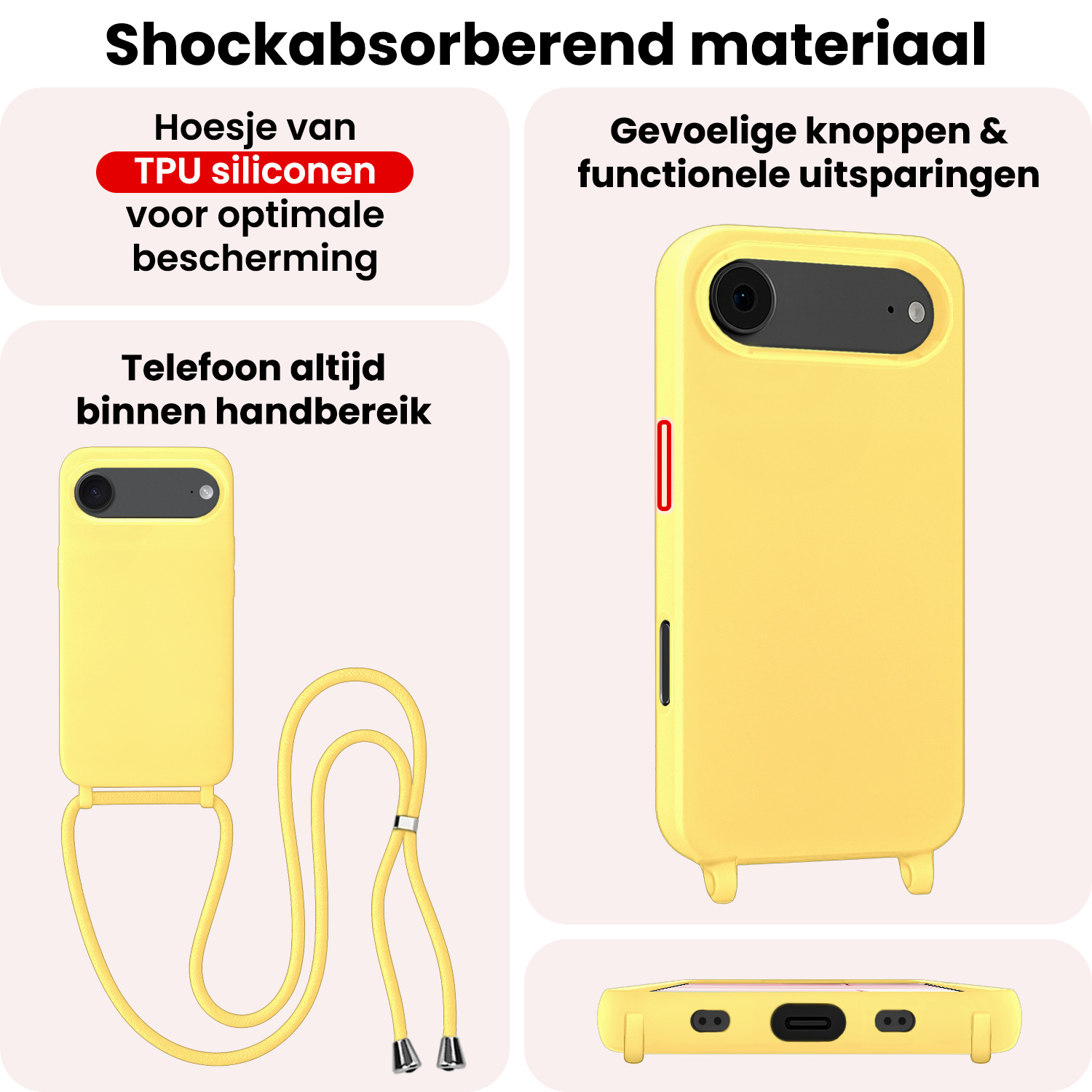 NoXx NoXx iPhone Air Hoesje met Koord - Geel