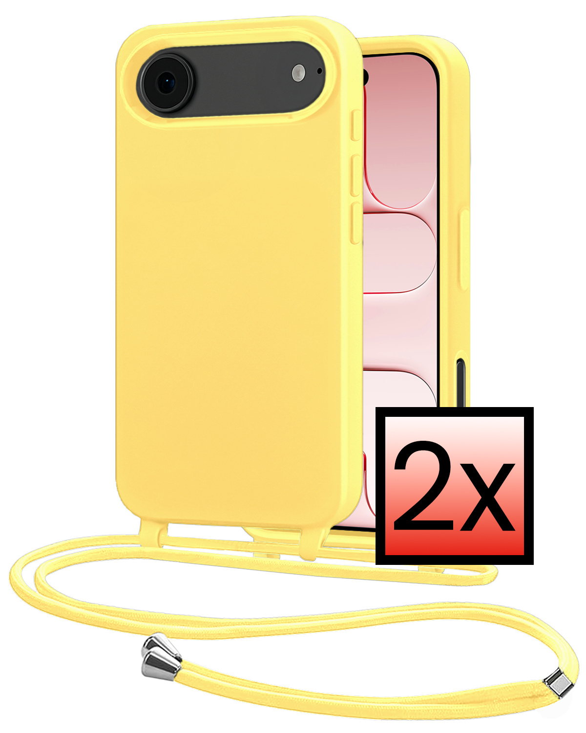 NoXx NoXx iPhone Air Hoesje met Koord - Geel - 2 PACK