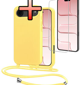 NoXx NoXx iPhone Air Hoesje met Koord Met Screenprotector - Geel