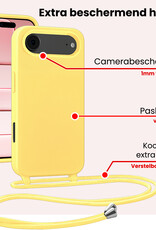 NoXx NoXx iPhone Air Hoesje met Koord Met 2x Screenprotector - Geel