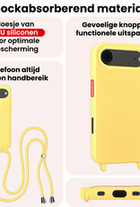 NoXx NoXx iPhone Air Hoesje met Koord Met 2x Screenprotector - Geel