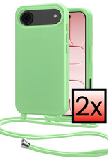 NoXx NoXx iPhone Air Hoesje met Koord - Groen - 2 PACK