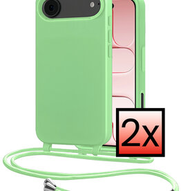 NoXx NoXx iPhone Air Hoesje met Koord - Groen - 2 PACK