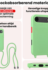 NoXx NoXx iPhone Air Hoesje met Koord Met 2x Screenprotector - Groen