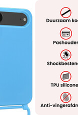 NoXx NoXx iPhone Air Hoesje met Koord Met Screenprotector - Lichtblauw