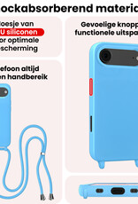 NoXx NoXx iPhone Air Hoesje met Koord Met 2x Screenprotector - Lichtblauw