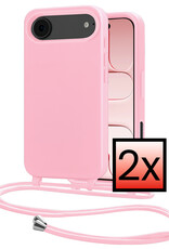 NoXx NoXx iPhone Air Hoesje met Koord - Lichtroze - 2 PACK