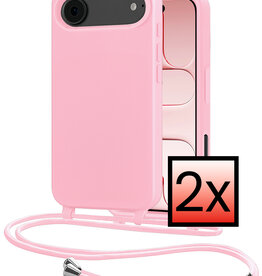 NoXx NoXx iPhone Air Hoesje met Koord - Lichtroze - 2 PACK