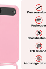 NoXx NoXx iPhone Air Hoesje met Koord Met 2x Screenprotector - Lichtroze