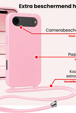 NoXx NoXx iPhone Air Hoesje met Koord Met 2x Screenprotector - Lichtroze