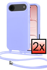 NoXx NoXx iPhone Air Hoesje met Koord - Lila - 2 PACK
