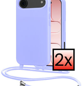 NoXx NoXx iPhone Air Hoesje met Koord - Lila - 2 PACK