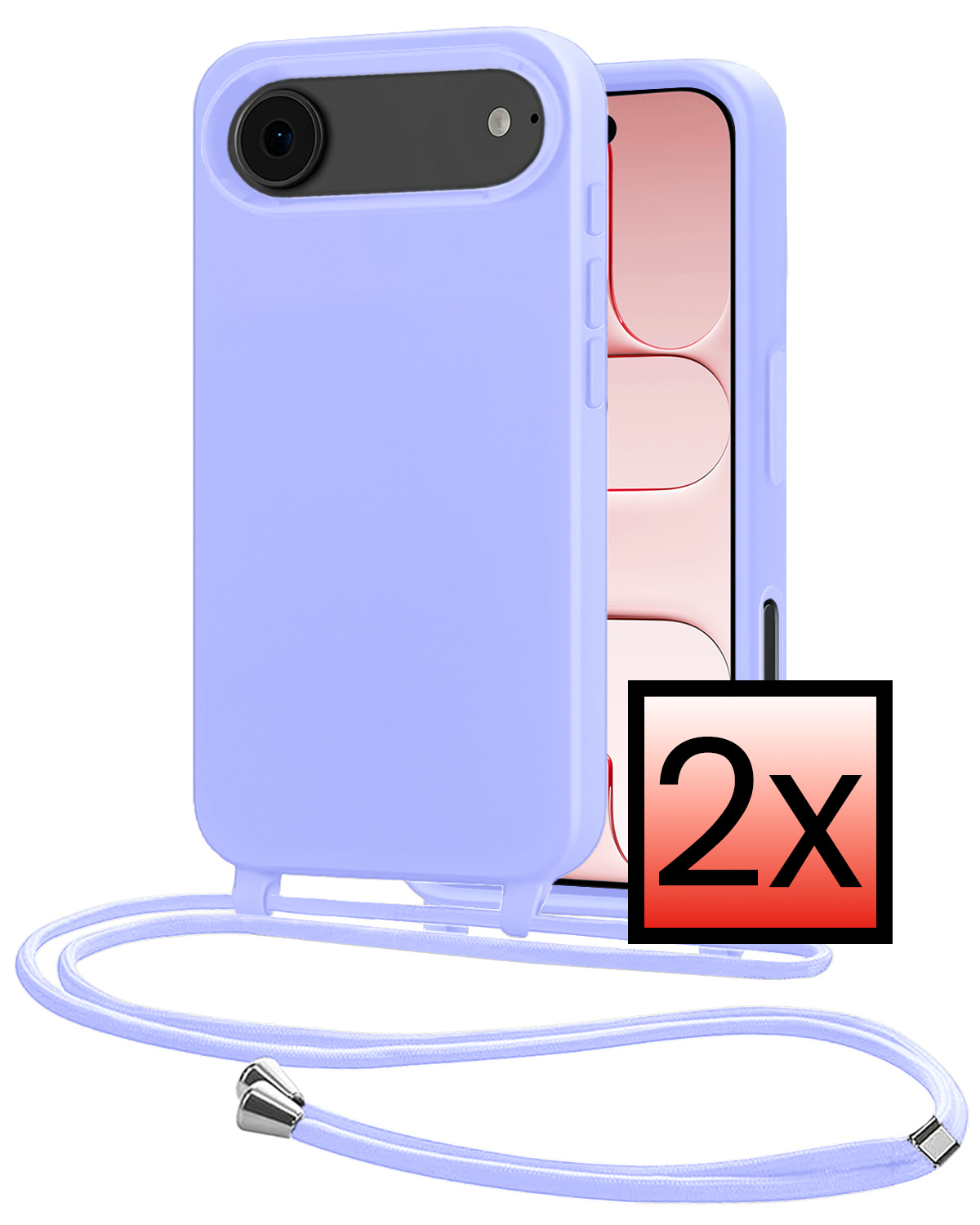 NoXx NoXx iPhone Air Hoesje met Koord - Lila - 2 PACK