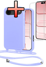 NoXx NoXx iPhone Air Hoesje met Koord Met Screenprotector - Lila