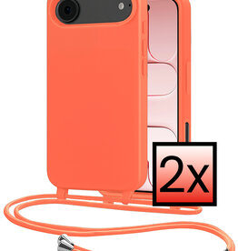 NoXx NoXx iPhone Air Hoesje met Koord - Papaya - 2 PACK