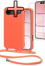 NoXx NoXx iPhone Air Hoesje met Koord Met Screenprotector - Papaya