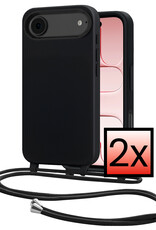 NoXx NoXx iPhone Air Hoesje met Koord - Zwart - 2 PACK