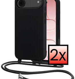 NoXx NoXx iPhone Air Hoesje met Koord - Zwart - 2 PACK