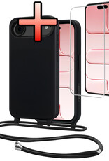 NoXx NoXx iPhone Air Hoesje met Koord Met Screenprotector - Zwart