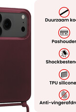 NoXx NoXx iPhone 17 Pro Hoesje met Koord - Aubergine - 2 PACK
