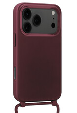 NoXx NoXx iPhone 17 Pro Hoesje met Koord Met Screenprotector - Aubergine