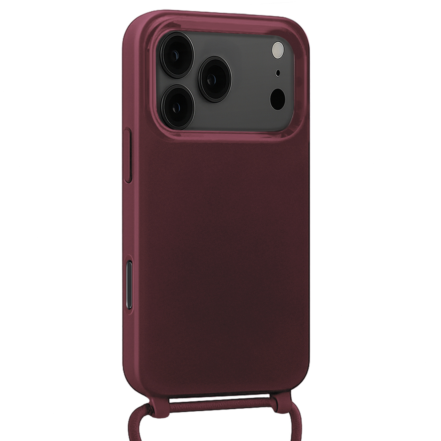 NoXx NoXx iPhone 17 Pro Hoesje met Koord Met Screenprotector - Aubergine