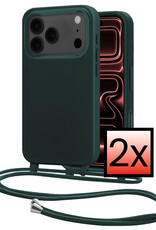 NoXx NoXx iPhone 17 Pro Hoesje met Koord - Donkergroen - 2 PACK