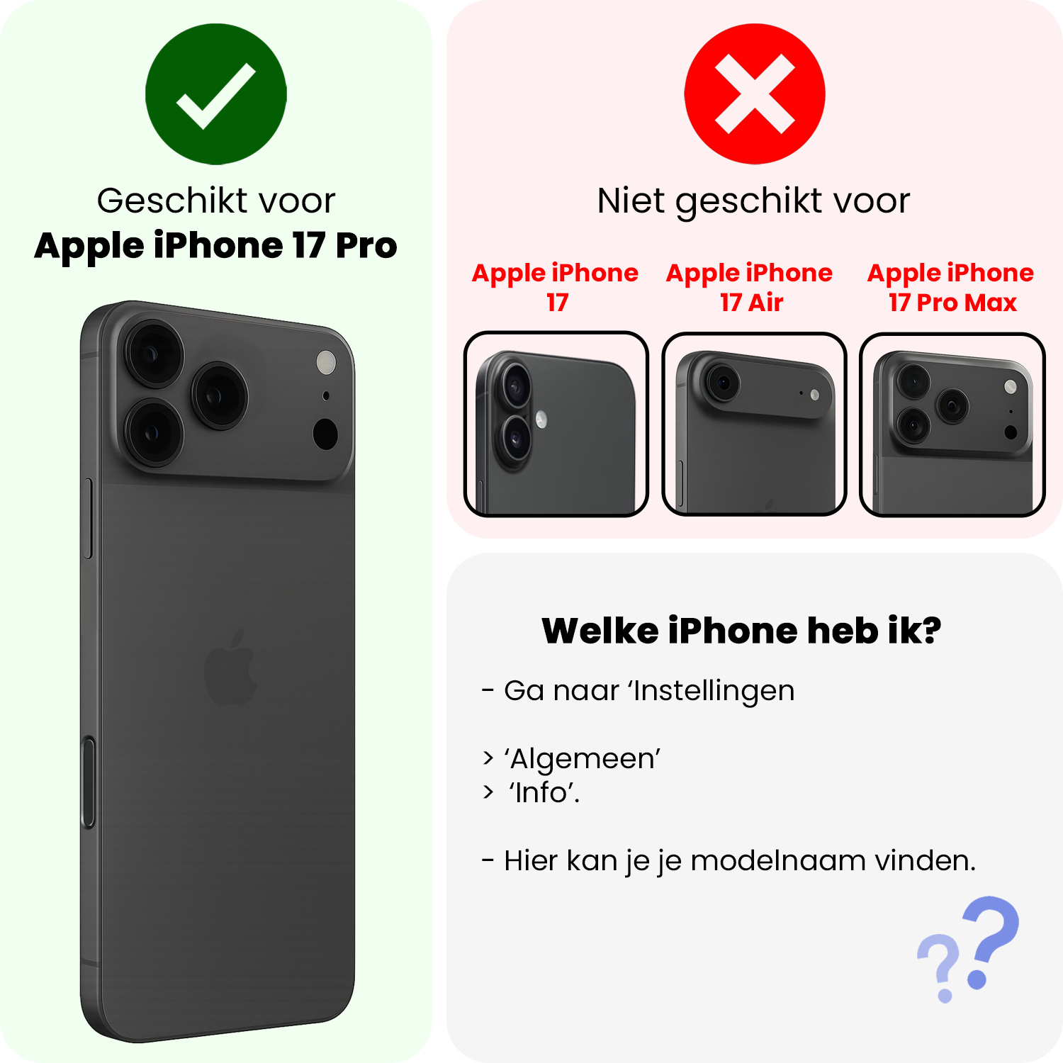 NoXx NoXx iPhone 17 Pro Hoesje met Koord Met Screenprotector - Donkergroen