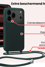 NoXx NoXx iPhone 17 Pro Hoesje met Koord Met 2x Screenprotector - Donkergroen