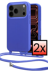 NoXx NoXx iPhone 17 Pro Hoesje met Koord - Fel Blauw - 2 PACK