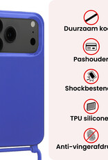 NoXx NoXx iPhone 17 Pro Hoesje met Koord - Fel Blauw - 2 PACK