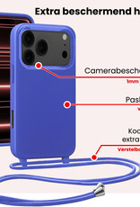 NoXx NoXx iPhone 17 Pro Hoesje met Koord Met Screenprotector - Fel Blauw