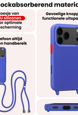 NoXx NoXx iPhone 17 Pro Hoesje met Koord Met Screenprotector - Fel Blauw