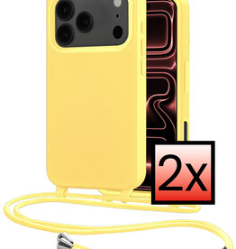 NoXx NoXx iPhone 17 Pro Hoesje met Koord - Geel - 2 PACK