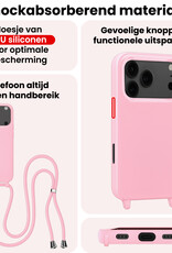 NoXx NoXx iPhone 17 Pro Hoesje met Koord - Lichtroze