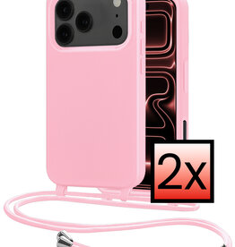NoXx NoXx iPhone 17 Pro Hoesje met Koord - Lichtroze - 2 PACK