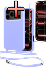 NoXx NoXx iPhone 17 Pro Hoesje met Koord Met Screenprotector - Lila